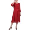 NY Collection Womens Swiss Dot Knee-Length Party Midi Dress Petites BHFO 3161