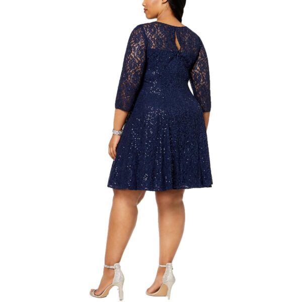 SLNY Womens Sequined Lace Party Cocktail And Party Dress Plus BHFO 7515