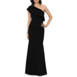 Aqua Womens Black One Shoulder Maxi Formal Evening Dress Gown 6 BHFO 6119