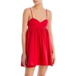 Aqua Womens Red Cotton Cut-Out Poplin Mini Dress XL BHFO 7473