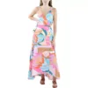Aqua Womens White Printed Wrap Dress S BHFO 3006