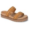 Baretraps Womens Deanne Faux Leather Braided Cork Slide Sandals Shoes BHFO 2502