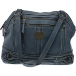 B.O.C. Womens Hammond Blue Faux Leather Purse Satchel Handbag Medium BHFO 0017
