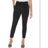 Calvin Klein Womens Black Paperbag Mid-Rise Ankle Pants Petites 12P BHFO 4800