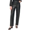 Calvin Klein Womens Slimming Faux Leather Trouser Pants BHFO 4671