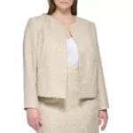 Calvin Klein Womens Textured Work Wear Open-Front Blazer Jacket Plus BHFO 5737