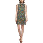 Calvin Klein Womens Tie Neck Midi Loose Shift Dress BHFO 6716