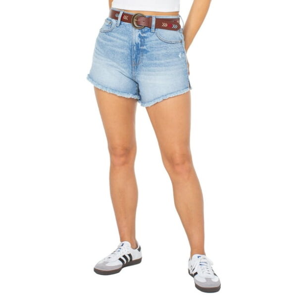 Celebrity Pink Juniors Basic Ultra High Rise Fray Belted Shorts