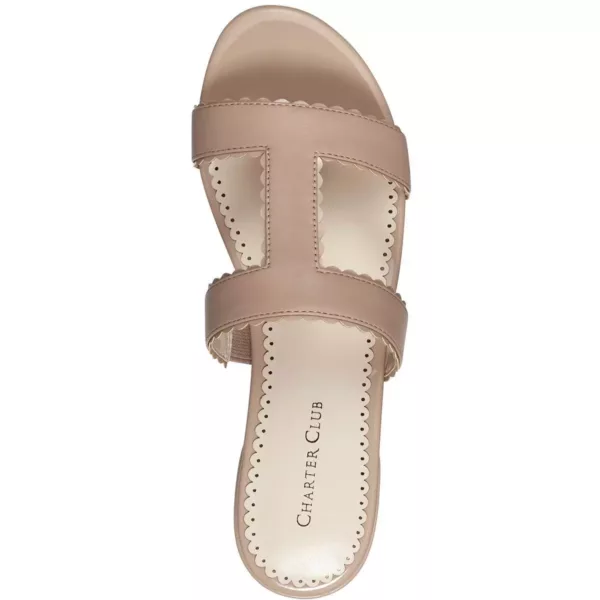 Charter Club Womens Lulia Patent Round Toe Slip On Slide Sandals BHFO 5659