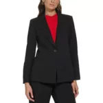 DKNY Womens Black Notch Collar Business One-Button Blazer Petites 10P BHFO 2839