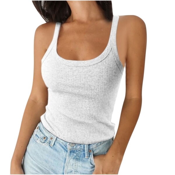 Erwazi Women's Ribbed Tank Tops Knit Scoop Neck Sleeveless Shirts Summer Casual Basic Tanks