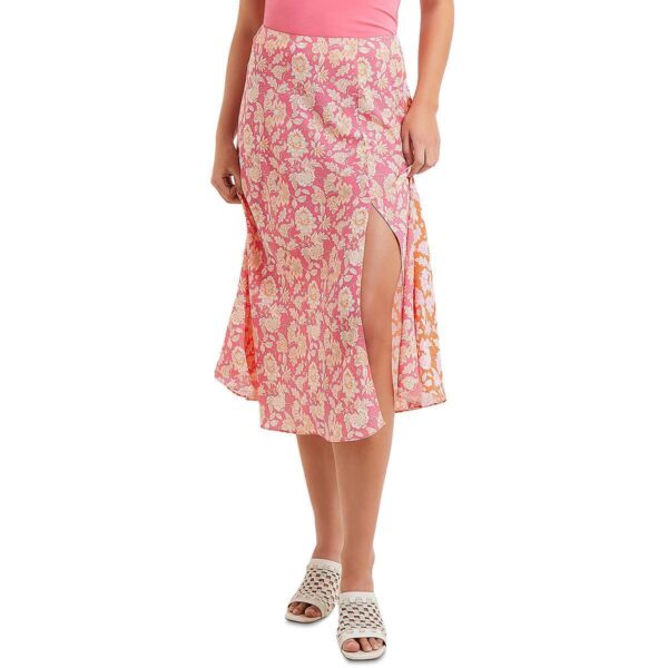 French Connection Womens Midi Floral Print Side Slit Midi Skirt BHFO 4275