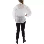Gracia Womens White Tie-Neck Balloon Sleeve Button-Down Top Shirt L BHFO 4469