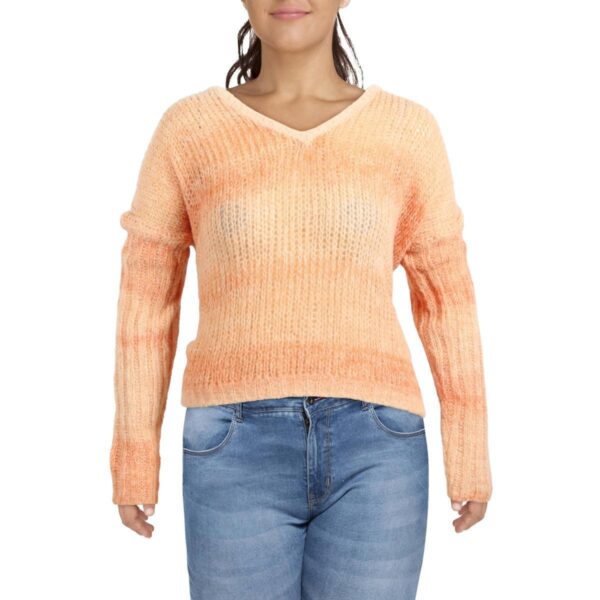 Guess Womens Orange Alpaca Loose-Knit V-Neck Pullover Sweater Top S BHFO 9960