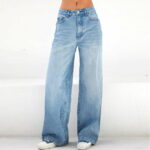 ICHUANYI Women Wide Leg Jeans High Waist Baggy Jeans for Women Loose Boyfriends Jeans Denim Pants