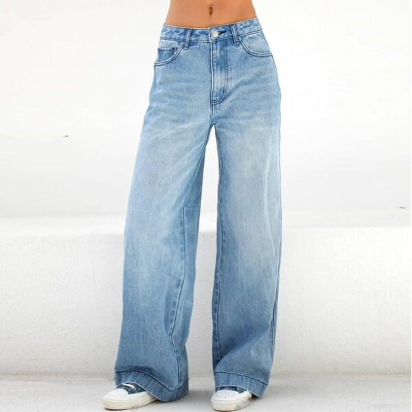 ICHUANYI Women Wide Leg Jeans High Waist Baggy Jeans for Women Loose Boyfriends Jeans Denim Pants