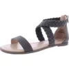 Journee Collection Womens Lucinda Gray Flat Sandals 5.5 Medium (B,M) BHFO 5831