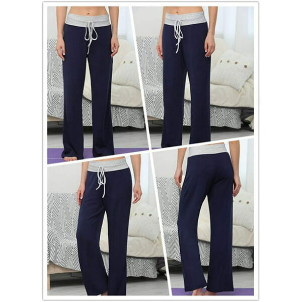 JuneFish Women Wide Leg Pants Casual Stretch Yoga Pant Palazzo Lounge Pants