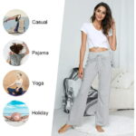 JuneFish Women Wide Leg Pants Casual Stretch Yoga Pant Palazzo Lounge Pants