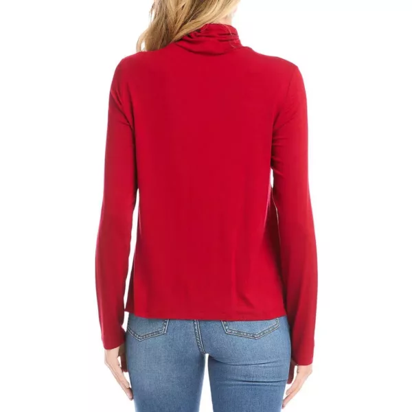 Karen Kane Womens Red Straight Hem Pullover Turtleneck Top Shirt XL BHFO 7878
