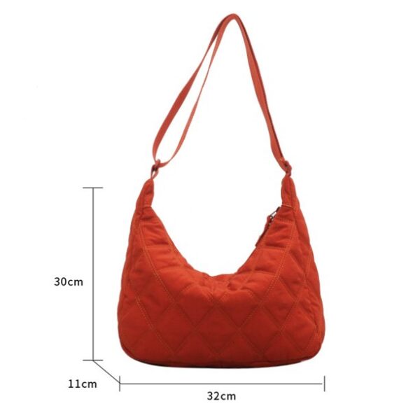 Lady Soft Shoulder Satchels Side Bags Nylon Quilted Padded Short Handle Totes Women Bag Handbags(Light Beige)