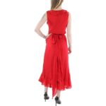 Lauren Ralph Lauren Womens Red Cotton Lace Tiered Midi Dress 12 BHFO 3794