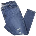 Levi's Womens Blue Denim Destroyed Ankle Skinny Jeans Plus 22W BHFO 0338