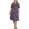 London Times Womens Printed Jersey Midi Dress Plus BHFO 8302