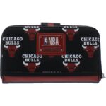 Loungefly Womens Chicago Bulls Black Faux Leather Clutch Wallet O/S BHFO 7781