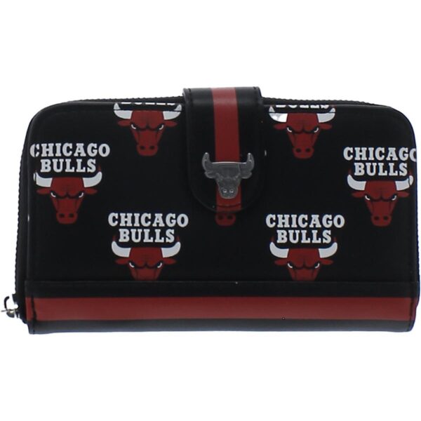 Loungefly Womens Chicago Bulls Black Faux Leather Clutch Wallet O/S BHFO 7781