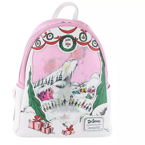 Loungefly Womens Dr. Seuss Lenticular Scene Pink Backpack Purse Small BHFO 0462