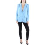 Lucy Paris Womens Blue Satin Suit Separate Two-Button Blazer Jacket S BHFO 7748