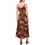 MSK Womens Black Floral Print Front Tie Sleeveless Maxi Dress S BHFO 5366