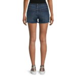 No Boundaries Juniors and Juniors Plus Mid Rise Denim Shorts, 3” Inseam, Sizes 1-21