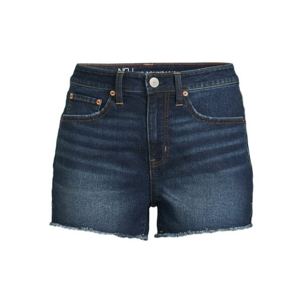 No Boundaries Juniors and Juniors Plus Mid Rise Denim Shorts, 3” Inseam, Sizes 1-21