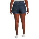 No Boundaries Juniors and Juniors Plus Mid Rise Denim Shorts, 3” Inseam, Sizes 1-21