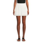 No Boundaries Juniors Pleated Mesh Skort, Sizes XS-XXXL