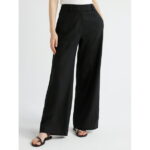 Scoop Women's Tailored Linen Blend Pants with Wide Leg, Sizes 0-18, 31.5’’ Inseam