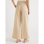Scoop Women's Tailored Linen Blend Pants with Wide Leg, Sizes 0-18, 31.5’’ Inseam