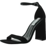 Steve Madden Womens Tiaa Black Block Heels Sandals 8.5 Medium (B,M) BHFO 1004