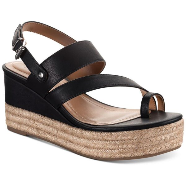 Style & Co. Womens Betty Faux Leather Round Toe Wedge Sandals BHFO 3859