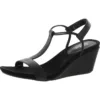 Style & Co. Womens Mulan Black Wedge Sandals Shoes 8.5 Medium (B,M) BHFO 1676