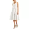 Taylor Womens Cotton Knee Length Embroidered Fit & Flare Dress Petites BHFO 8758