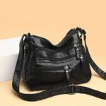 Tinyat Women's Crossbody Purses Shoulder Bags Soft PU 6-Pockets Classic Casual for Female Handbag