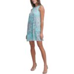Tommy Hilfiger Womens Blue Chiffon Mini Floral Shift Dress 14 BHFO 6655