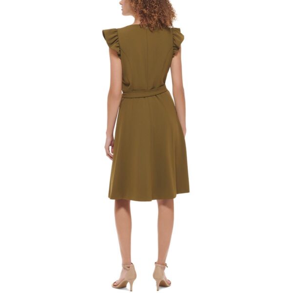 Tommy Hilfiger Womens Green Ruffle Sleeve Knee-Length Shirtdress 16 BHFO 5016