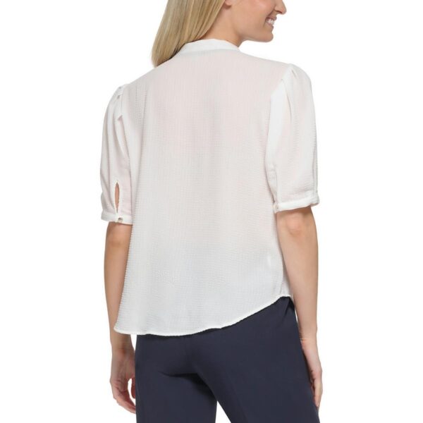 Tommy Hilfiger Womens Textured Short Sleeve Top Blouse Shirt BHFO 4554