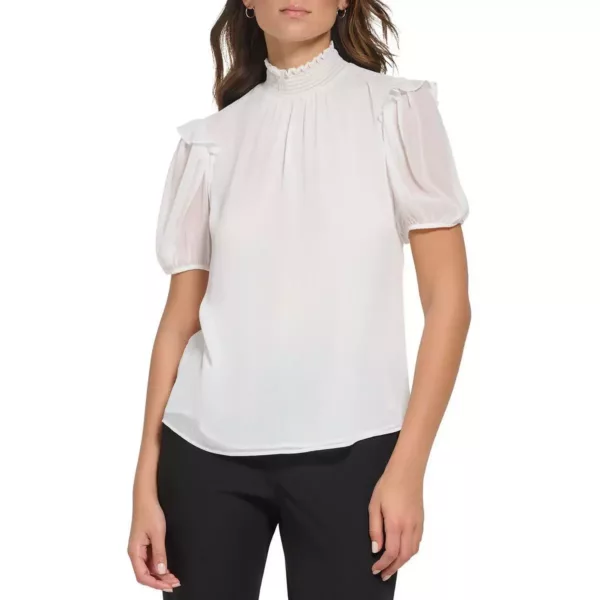 Tommy Hilfiger Womens White Collared Button Down Casual Polo Top L BHFO 7171