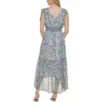 Tommy Hilfiger Womens White Floral Print High Low Ruffled Maxi Dress 8 BHFO 7460
