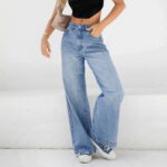 Women's High Waisted Wide Leg Baggy Jeans Mid Ripped Frayed Hem Casual Trousers 90S Boyfriend Jeans With Pockets Jeans for Women